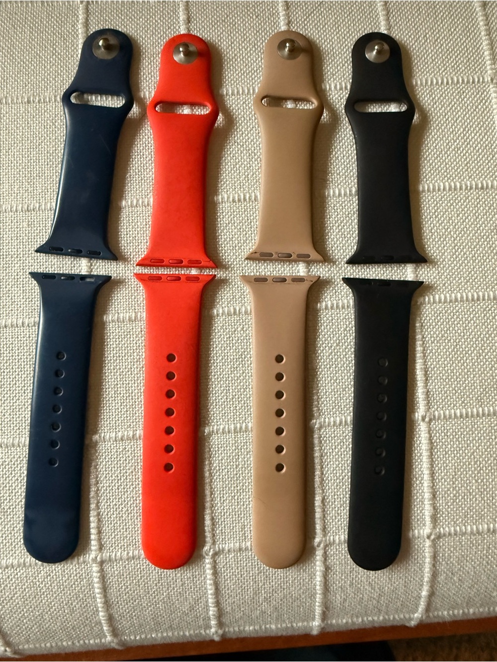 Silicone Watch Bands Apple- Navy, Red, Tan, Black - Apple Cell Phone Accessories